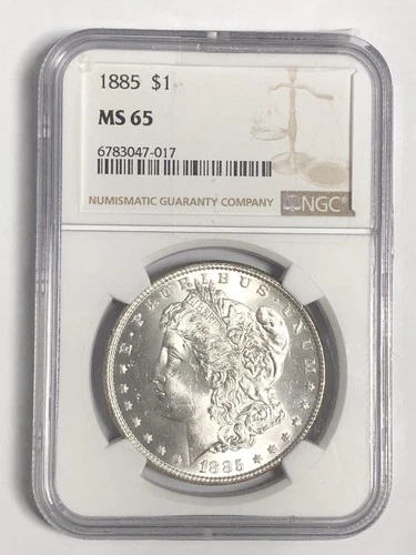 1885 MORGAN "NGC MS65" - CRISP WHITE, REV PL, STUNNING HIGH POINTS/MIRRORS💥 ✅