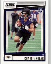 2022 Score Charlie Kolar Rookie #374 RC Baltimore Ravens