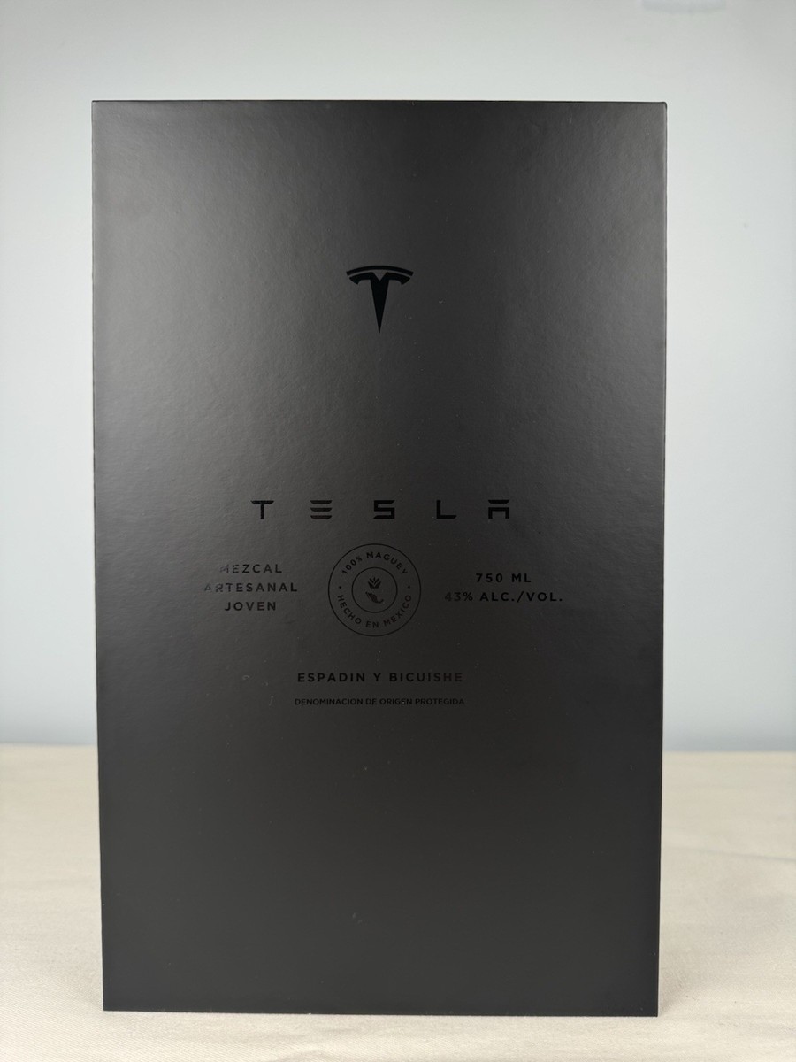 Rare Tesla Mezcal Bottle Matte Black Limited Edition Collectible