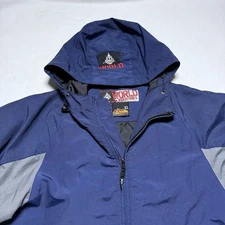 World Industries Jacket Youth XL Snowboarding Ski Blue Zip Up Hooded Y2K Vintage