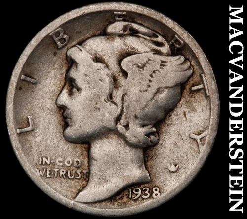 1938-D Mercury Dime- Silver- Scarce Better Date No Reserve #J4126