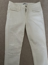 Liu-jo White Sequin Front skinny Jeans Sz 28