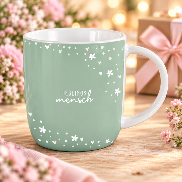 Gute Laune Kaffeetasse Mit Spruch 300 Ml Porzellan Tasse Lieblingsmensch-image