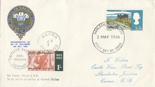 Trains Talyllyn Railway Letter Landscapes GB FDC Harlech 1966 CLEARANCE (133892)