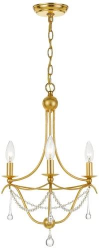 Crystorama Metro 15 1/2"W 3-Light Antique Gold Chandelier - Picture 2 of 6