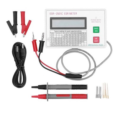 Rechargeable ESR DCR Capacitor Meter with Intelligent Power Management Features