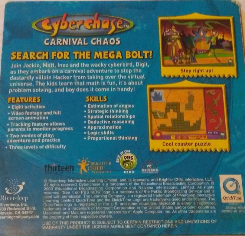 CYBERCHASE CARNIVAL CHAOS (2004) PC/MAC CD-ROM | eBay