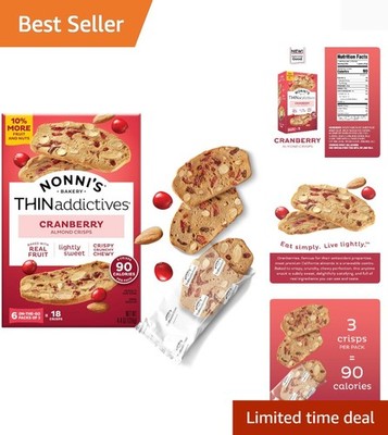 THINaddictives Cranberry Almond Nut Cookies, Sweet Crunchy & Chewy Crisps, In...
