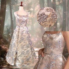Blondie Nites Junior 11 Metallic Gold Blue Floral Fairycore Ball Gown Prom Dress