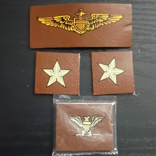WW2 US Military Leather & Cloth Eagle Wings, Stars, Insignia Patches Original
