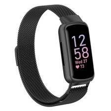 Strap for Fitbit Inspire 3, Adjustable Metal Bands with Magnetic Loop, Fitnes...