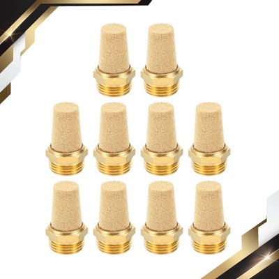 10Pcs 1/2'' NPT Sintered Bronze Exhaust Muffler Brass Pneumatic