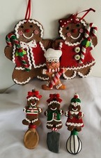 Christmas Gingerbread Man Boy Girl Family Peppermint Cookie Candy Ornaments Lot6