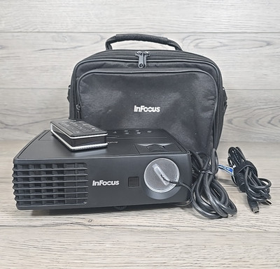 InFocus IN1112 Widescreen DLP Projector - 94 Lamp Hours - w/ Remote, Case, Cable