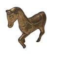 Vintage mini Gold Toned Metal Horse figurine 2” — photo 1