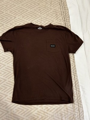 Hollister Co. Men's Medium Brown Shot Sleeve Shirt With Chest Pocket 100% Cotton