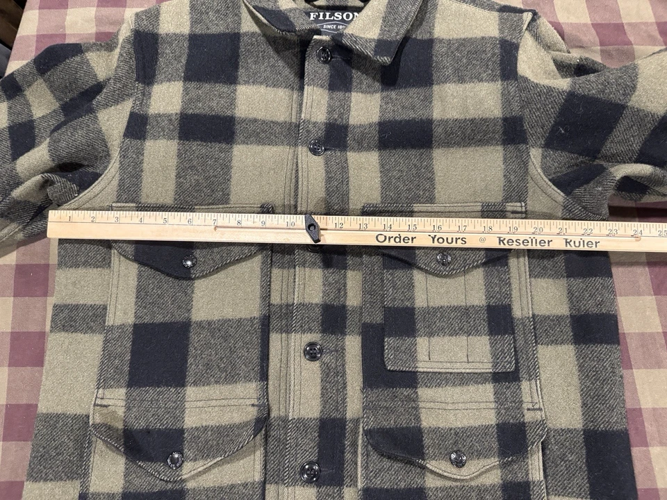 Filson Mackinaw Шерстяной Круизер - Зеленый Выдра / Черный Шотландский Сделано в США - Средний - Редкий - Изображение 3 из 4