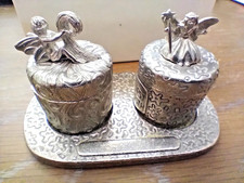 Vintage Empire Silver Pewter Baby  s First Tooth  Curl Set