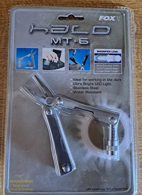 Neu! MT6 Multifunktionswerkzeug Fox Haco Edelstahl Silber LED Lampe 10cm Tool
