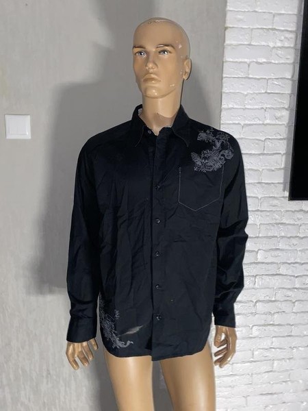 Men OUR HERITAGE Shirt Black Cotton L