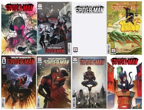 MILES MORALES SPIDER-MAN #1 (2023) REG & VARIANT  INC BLANK,MOMOKO - LOT OF 8