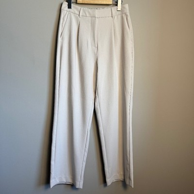 Old Navy Extra High Rise Taylor Wide Leg Trousers Cream Size Small Office Career