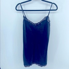 Victoria  s Secret satin lace trim boudoir lingerie chemise slip nightgown sz M