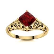 925 Sterling Silver Garnet Gemstone Sister Solitaire Throat Chakra Ring