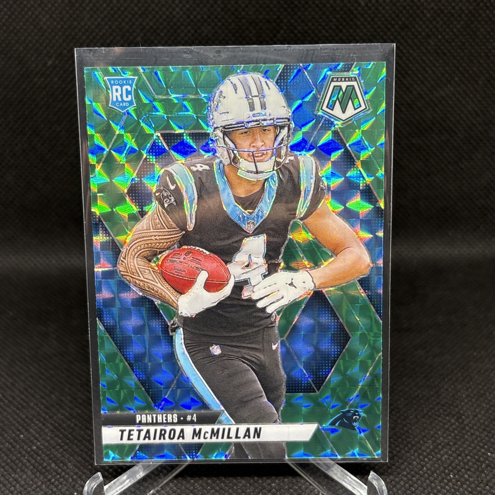 2025 Panini Mosaic #309 Tetairoa McMillan Green Mosaic Rookie Panthers