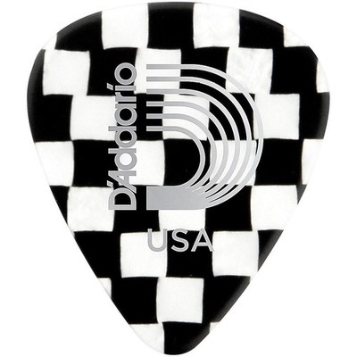 D'Addario Classic Celluloid Guitar Picks - 12-Pack Medium Checkerboard