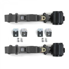 Pickup Truck 1981-93 Standard 3pt Charcoal Seat Belt Kit W Brackets - 2 Belt