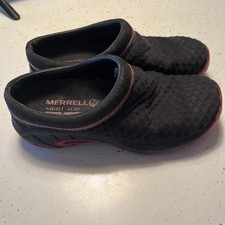 Merrell Encore Sz 6 Womens Black Nubuck Slip On Clog Flats Shoes Outdoor