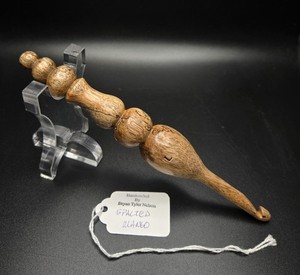 Handcrafted Bryan Tyler Nelson - HAWAIIAN SPALTED CURLY MANGO - Crochet Hook NEW