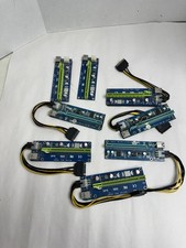 Lot of 8 GPU Riser Extender Adapter Cards PCI-E 1X TO 16X and Cables