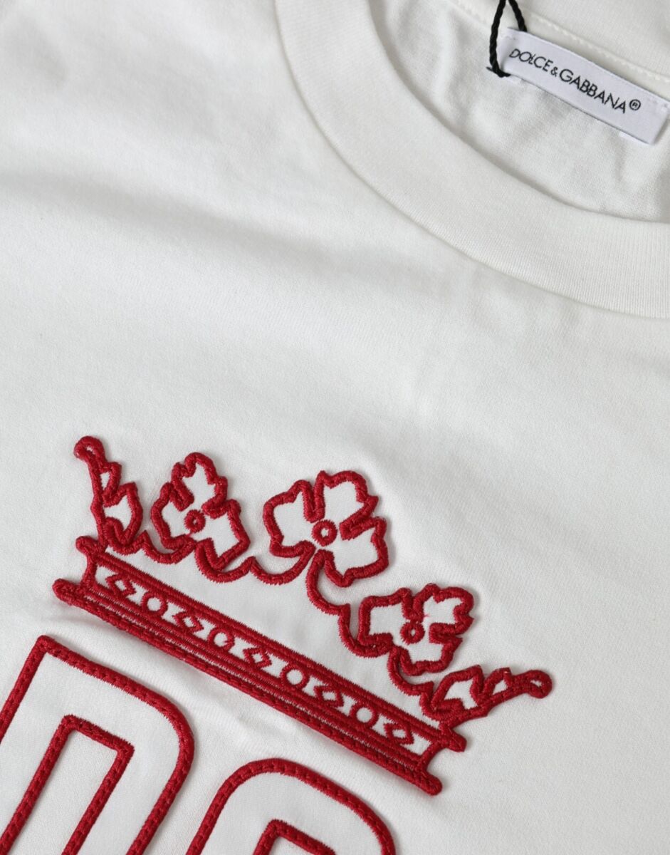 DOLCE & GABBANA Kids T-shirt White DG Crown Cotton Crew Neck DOLCE & GABBANA Kids T-shirt White DG Crown Cotton Crew Neck
