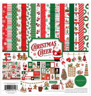 Carta Bella Paper CHRISTMAS CHEER 12x12 Scrapbook Cardstock Collection Kit