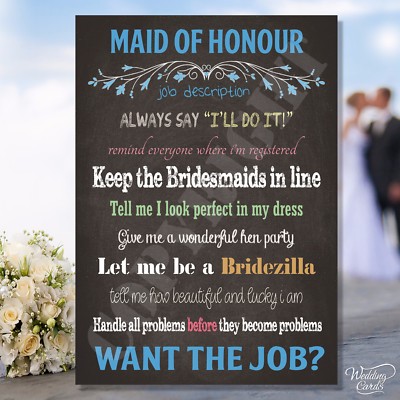 Will you be my Maid of honour Chief Matron Bridesmaid Flower Girl