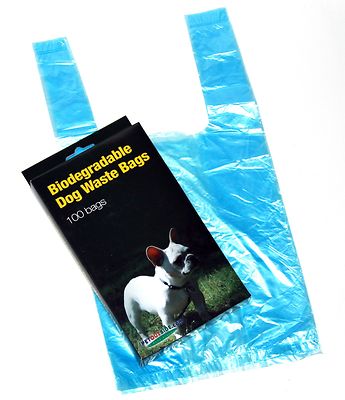 1000 DOG PET WASTE POOP BAGS WITH HANDLES Blue by Petoutside Made In USA