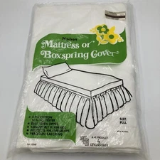 Vintage Levinsohn Full Mattress Box Spring Cover Cotton Poly Blend USA