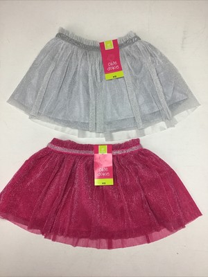 Lot Of 2 Okie Dokie Tulle Skirt, Size 2T.  Pink, Silver Sparkle. Tutu