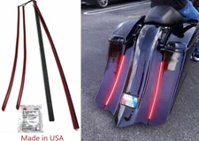 Bagger Stretched Fender Flex LED Taillight Strip Kit, 19", RED Lens, Pair
