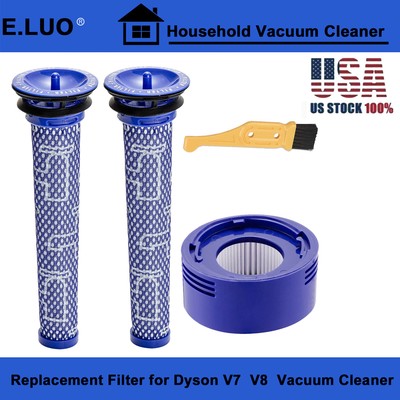 3Pack For Dyson V7 V8 Animal and Absolute Vacuum Series Pre Filter Motor  Filter