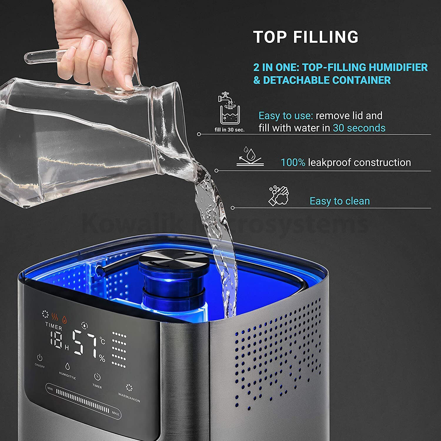 HuPro PRO777 4 Liter Ultrasonic Warm & Cool Mist Humidifier