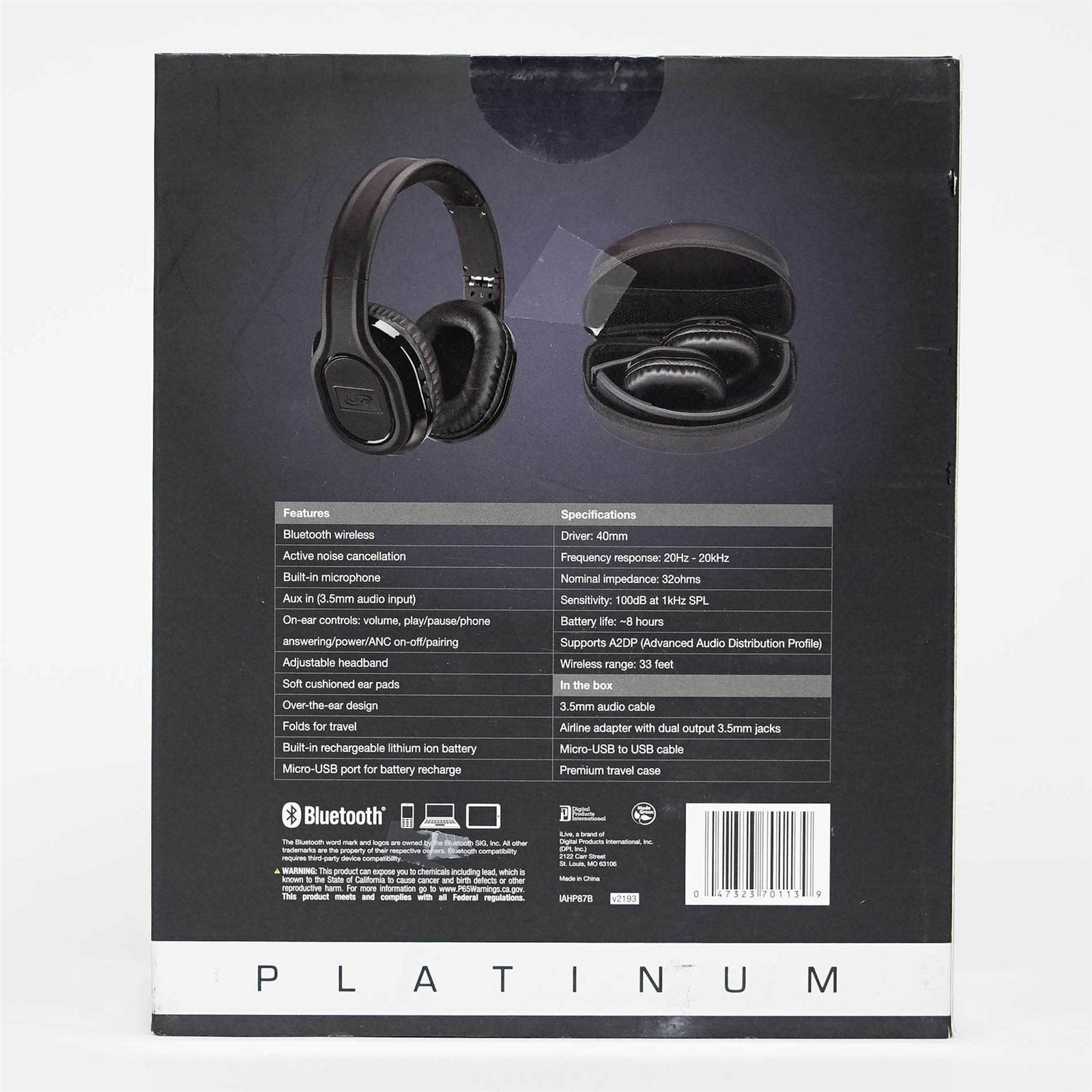 ilive platinum noise cancelling headphones