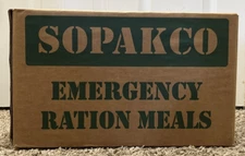16 Count Case SOPAKCO Sodium Emergency Ration Meals 10/09/29 MRE