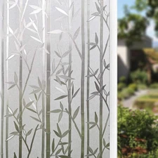 Bamboo Window Film for Privacy Frosted Window Film Perfect for Bathroom Livingro