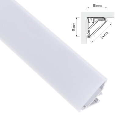 Aluminium Ecke Profil Leiste Schiene CORNER-LINE für LED Streifen + Abdeckung