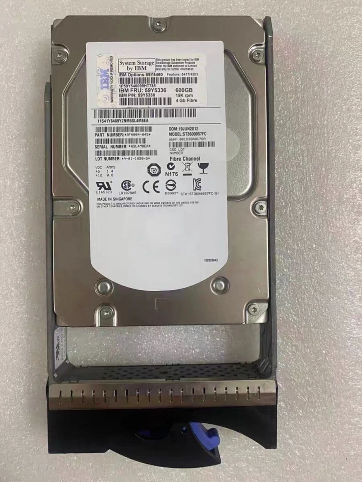IBM 59Y5338 59Y5460 59Y5322 59Y5336 600GB 15K 4G 3.5" FC-AL HARD DRIVE NEW - Image 2 of 4
