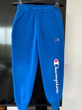 Champion boys youth pull on joggers sweatpants logo blue pants size S