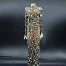 Shining Crystal Short Gloves Nightclub Party ...